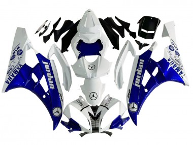 Affordable 2006-2007 Yamaha YZF 600 R6 Motorcycle Fairings - White Blue Jordan Australia