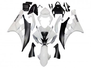 Affordable 2006-2007 Yamaha YZF 600 R6 Motorcycle Fairings - White Matte Black Australia