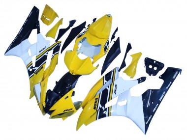 Affordable 2006-2007 Yamaha YZF 600 R6 Motorcycle Fairings - Yellow White Glossy Black Motul Australia