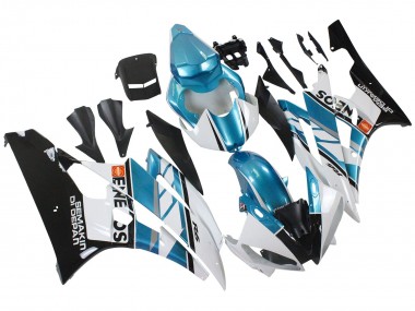 Affordable 2006-2007 Yamaha YZF 600 R6 Motorcycle Fairings - White Blue Black Semakin Didepan ENEOS Australia