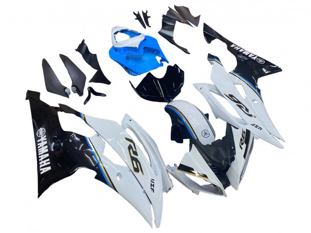 2008-2016 Yamaha YZF 600 R6 Motorcycle Fairing - White Blue Glossy Black Australia
