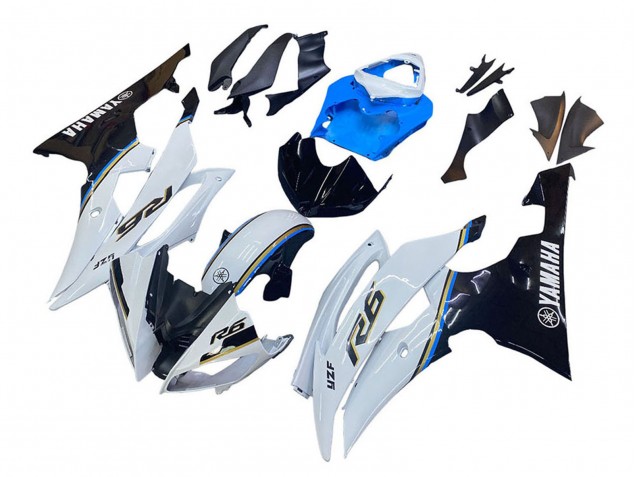 2008-2016 Yamaha YZF 600 R6 Motorcycle Fairing - White Blue Glossy Black Australia