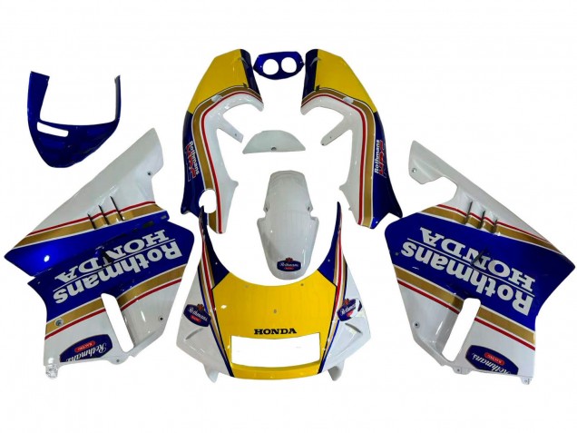 1994-1996 Honda NSR250 Motorcycle Fairings - White Blue Yellow Gold Rothmans Australia