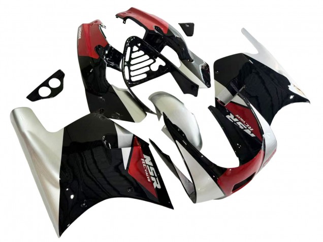 1988-1989 Honda NSR250R Motorcycle Fairings - Silver Red Glossy Black Australia