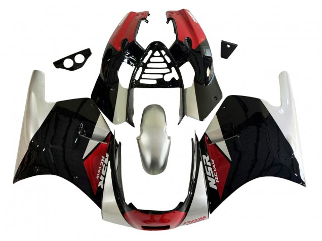 1988-1989 Honda NSR250R Motorcycle Fairings - Silver Red Glossy Black Australia