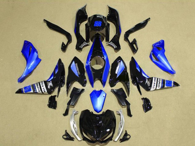 2014-2019 Kawasaki Z1000 Motorcycle Fairing - Blue Glossy Black Australia
