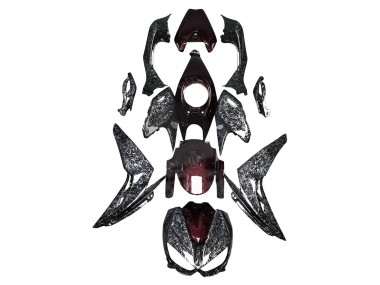 Affordable 2014-2019 Kawasaki Z1000 Motorcycle Fairings - Black Red Forged Carbon Fiber Australia