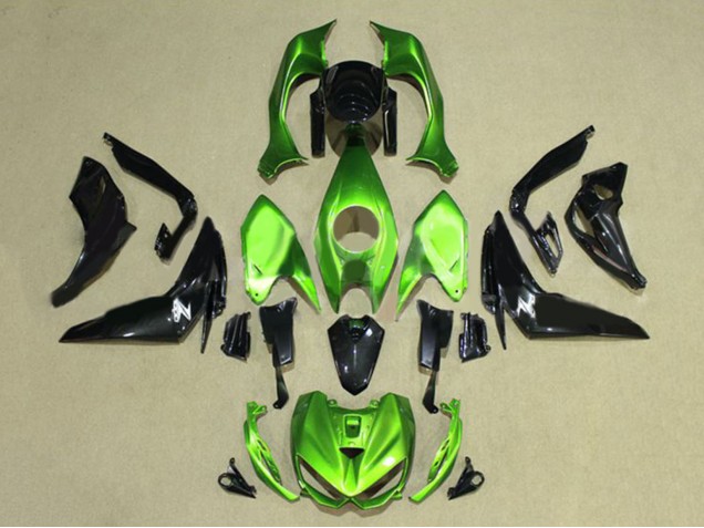 2014-2019 Kawasaki Z1000 Motorcycle Fairings - Green Glossy Black Australia