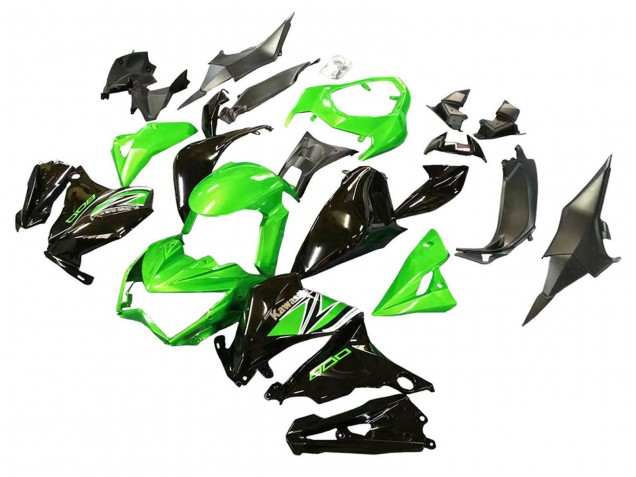 2013-2018 Kawasaki Z800 Motorcycle Fairings - Green Glossy Black Australia