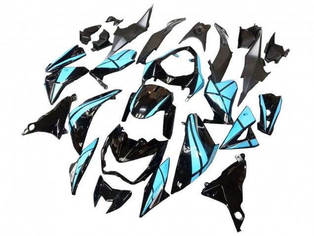2013-2018 Kawasaki Z800 Motorcycle Fairings - Light Blue Glossy Black Australia