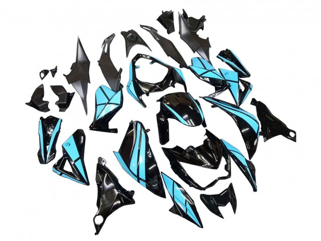 2013-2018 Kawasaki Z800 Motorcycle Fairings - Light Blue Glossy Black Australia