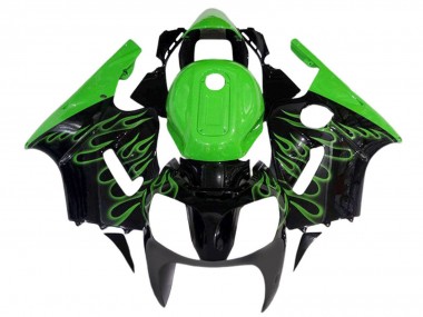 Affordable 2000-2001 Glossy Black Green Flame Kawasaki ZX12R  Motorcycle Fairings Australia