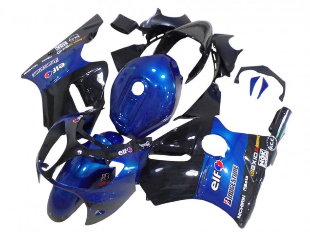 2000-2001 Kawasaki ZX12R Motorcycle Fairings - Blue Glossy Black Elf Bridgestone Australia