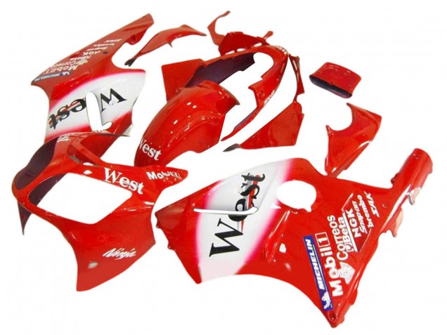 2000-2001 Kawasaki ZX12R Motorcycle Fairings - Red White Black West Australia