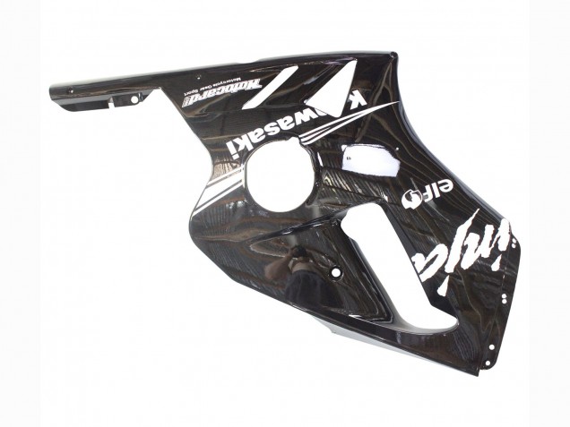 2000-2001 Kawasaki ZX12R Motorcycle Fairings - Glossy Black White Elf Snow Australia