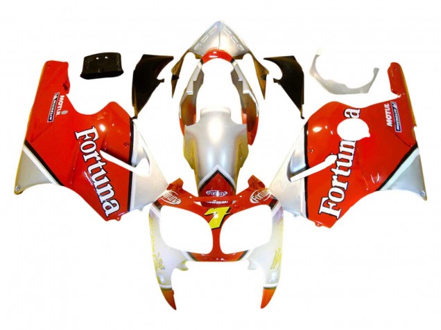 2000-2001 Kawasaki ZX12R Motorcycle Fairings - Silver Red Fortuna Motul 7 Australia