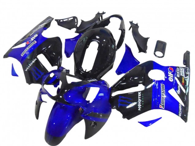 2000-2001 Kawasaki ZX12R Motorcycle Fairings - Glossy Black Blue Monster Australia
