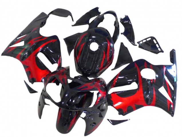 2000-2001 Kawasaki ZX12R Motorcycle Fairings - Glossy Black Red Australia