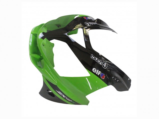 2002-2006 Kawasaki ZX12R Motorcycle Fairing - Green Glossy Black Elf Touch4 Monster Australia
