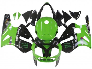 Affordable 2002-2006 Kawasaki ZX12R Motorcycle Fairing - Green Glossy Black Elf Touch4 Monster Australia