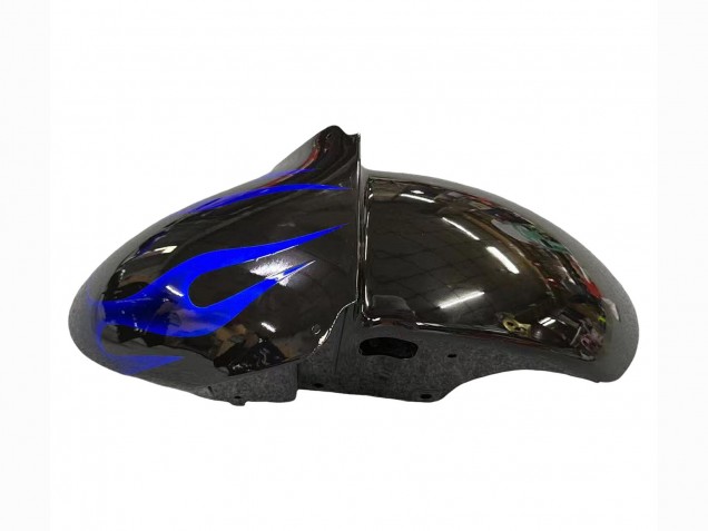 2000-2001 Kawasaki ZX9R Motorcycle Fairings - Glossy Black Blue Flame White Australia