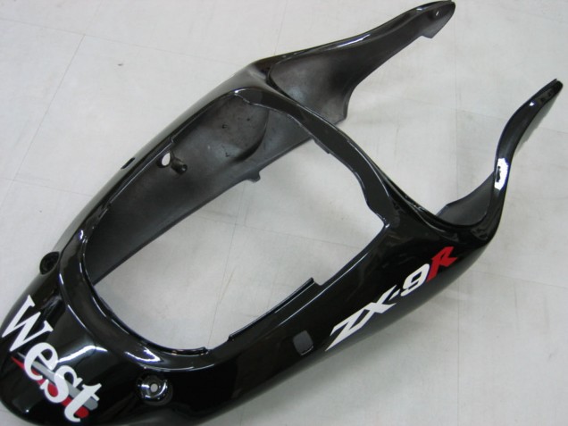 2000-2001 Kawasaki ZX9R Motorcycle Fairings - Glossy Black White West Australia