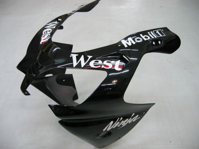2000-2001 Kawasaki ZX9R Motorcycle Fairings - Glossy Black White West Australia