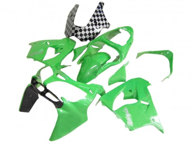 2000-2001 Kawasaki ZX9R Motorcycle Fairings - Green Black White Ninja Australia