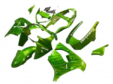 Affordable 2000-2001 Kawasaki ZX9R Motorcycle Fairings - Green Flame Australia