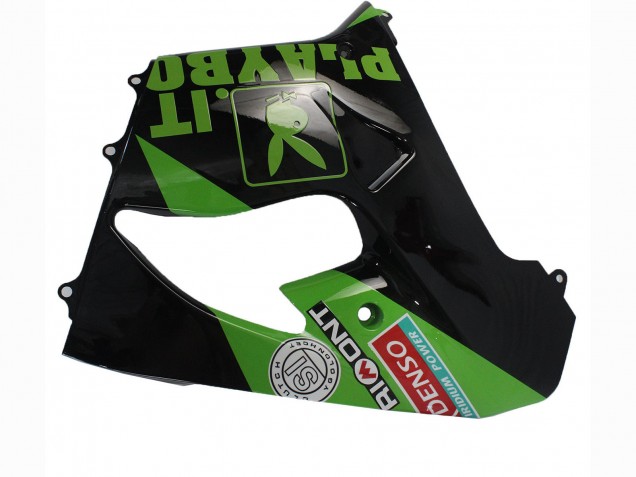 2000-2001 Kawasaki ZX9R Motorcycle Fairings - Green Black Playboy DENSO Australia