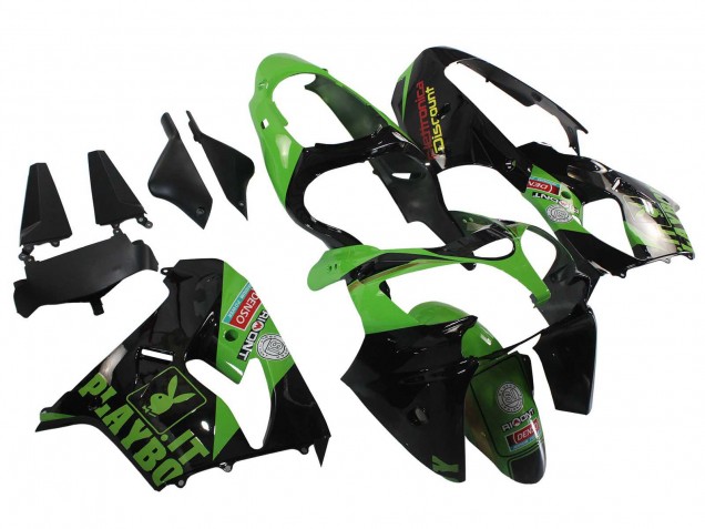 2000-2001 Kawasaki ZX9R Motorcycle Fairings - Green Black Playboy DENSO Australia