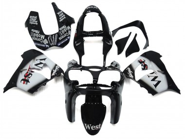Affordable 2002-2003 Kawasaki ZX9R Motorcycle Fairings - Glossy Black White West Australia