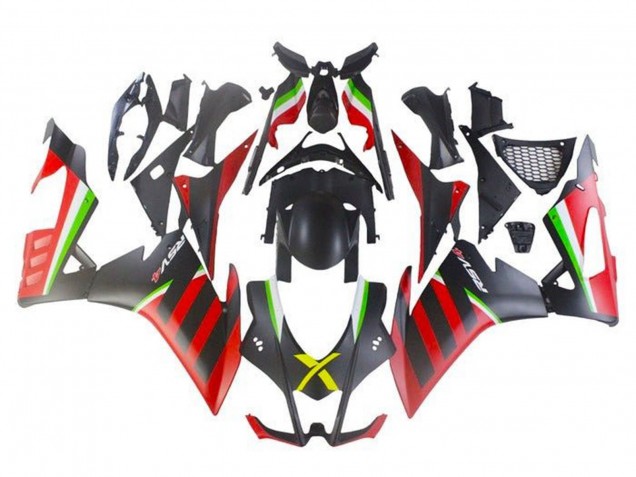 2016-2020 Aprilia RSV4 1000 Motorcycle Fairings - Matte Black Red Green Stripe Australia