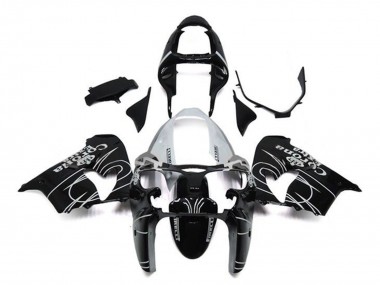Affordable 2002-2003 Kawasaki ZX9R Motorcycle Fairings - Glossy Black White Corona Extra Australia