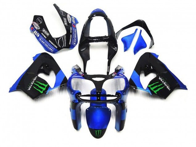 2002-2003 Kawasaki ZX9R Motorcycle Fairings - Blue Black Green Monster Australia