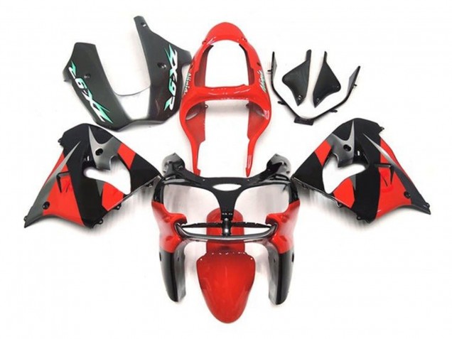 2002-2003 Kawasaki ZX9R Motorcycle Fairings - Red Black Silver Australia