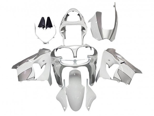 2002-2003 Kawasaki ZX9R Motorcycle Fairings - White Silver Australia