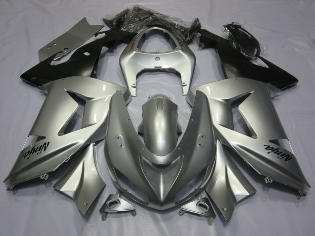 2006-2007 Kawasaki ZX10R Motorcycle Fairings - Silver Matte Black Australia