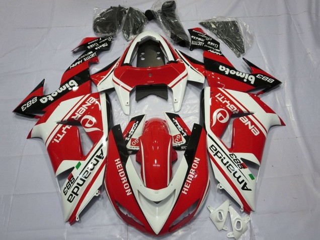 2006-2007 Kawasaki ZX10R Motorcycle Fairings - White Red Black Amauda 883 Heidron Australia