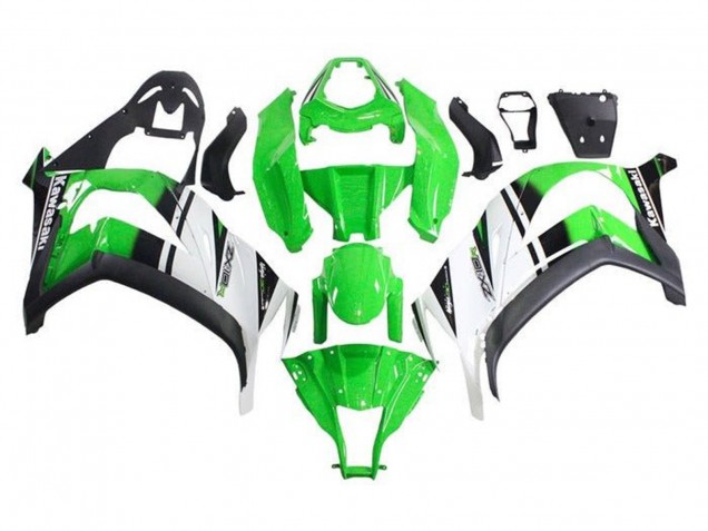2011-2015 Kawasaki ZX10R Motorcycle Fairings - Green White Black Stripe Australia