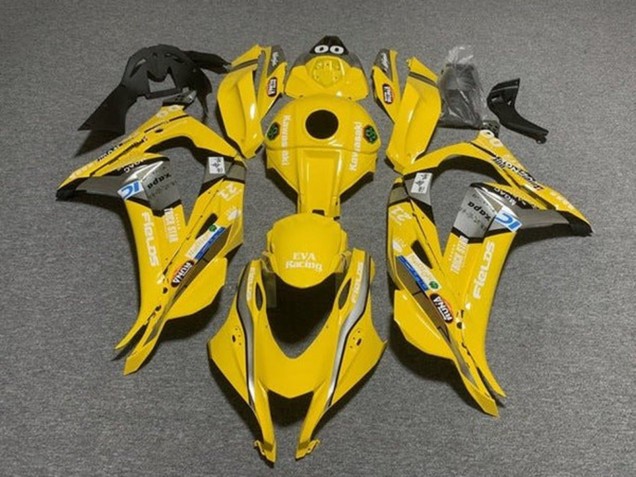 2016-2020 Kawasaki ZX10R Motorcycle Fairings - Yellow Blue White Trick Star Eva Racing Australia