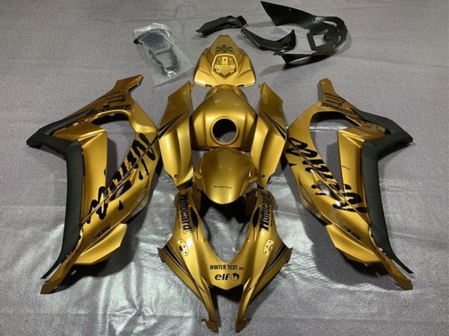 2016-2020 Kawasaki ZX10R Motorcycle Fairings - Gold Black Australia