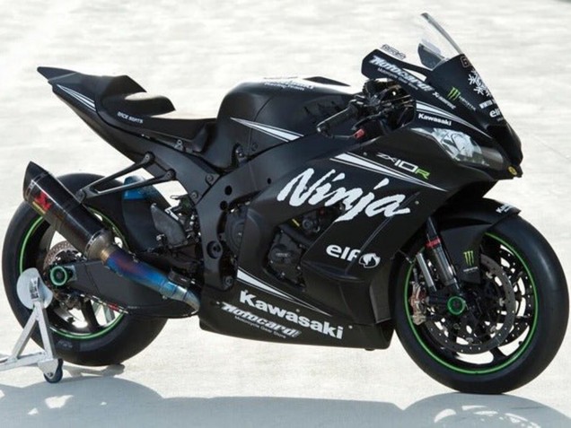 2016-2020 Kawasaki ZX10R Motorcycle Fairings - Matte Black White Elf Ninja Australia