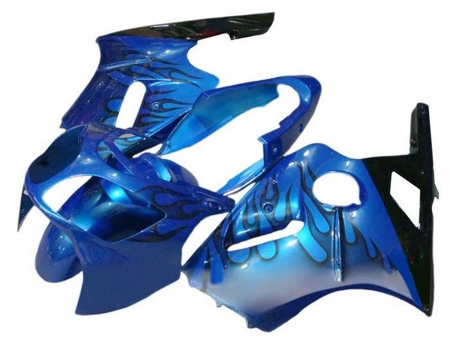 2000-2001 Kawasaki ZX12R Motorcycle Fairings - Blue Black Flame Australia