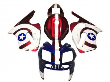 Affordable 2000-2001 Kawasaki ZX12R Motorcycle Fairings - Candy Red White Blue Captain America Australia
