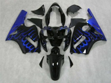 Affordable 2002-2006 Kawasaki ZX12R Motorcycle Fairing - Glossy Black Blue Flame Australia