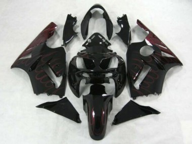 Affordable 2002-2006 Kawasaki ZX12R Motorcycle Fairings - Glossy Black Burgundy Flame Australia