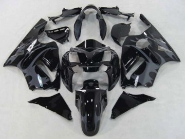 Affordable 2002-2006 Kawasaki ZX12R Motorcycle Fairings - Glossy Black Grey Tribal Australia