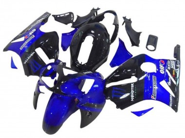 Affordable 2002-2006 Kawasaki ZX12R Motorcycle Fairings - Blue Glossy Black Elf Bridgestone Monster Australia