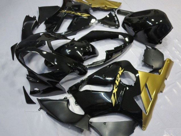 2002-2006 Kawasaki ZX12R Motorcycle Fairings - Glossy Black Gold Australia